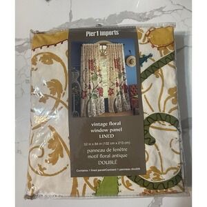 Pier 1 Imports Vintage Floral Curtain Panels Window 52x84 Inches Lined 1 Panel